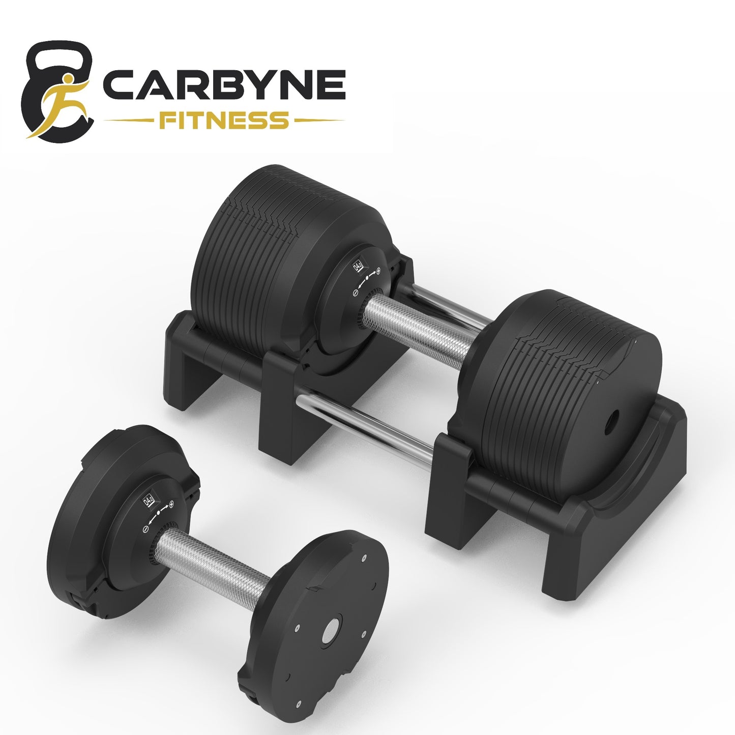Black CARBYNE 415 adjustable dumbbells sizes