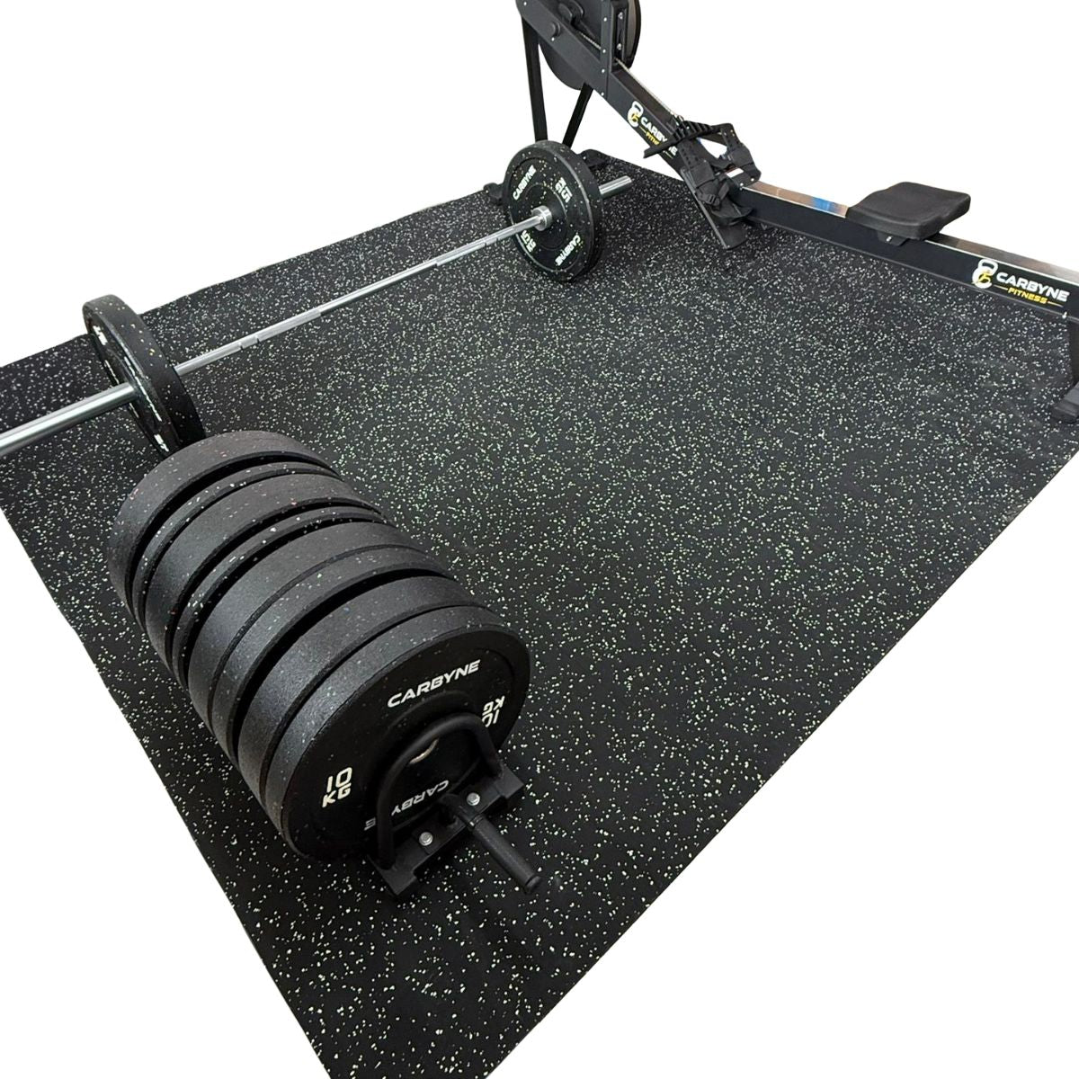 CARBYNE High Density 12mm Black Rubber Floor Mat (15% EPDM White Flecks)