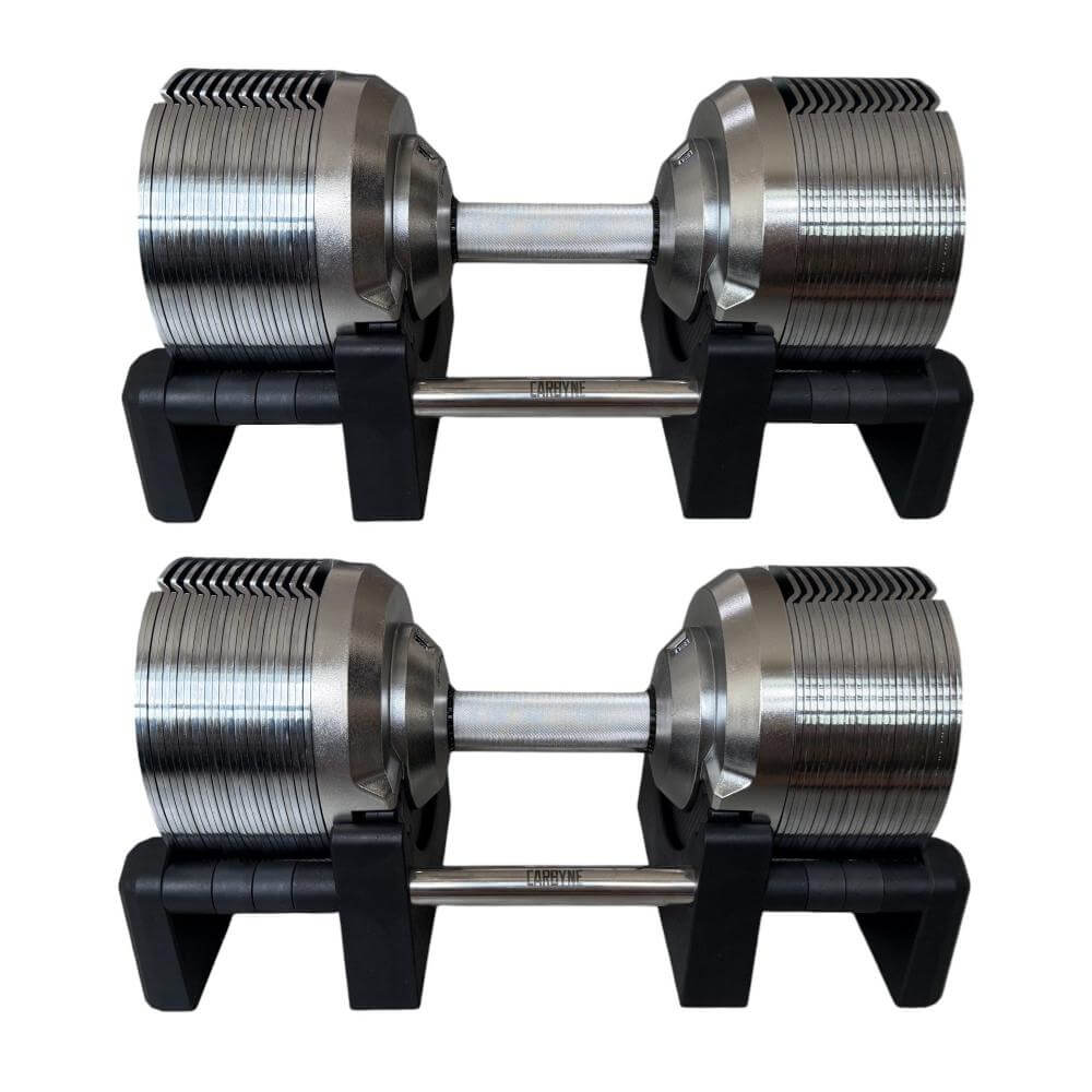 CARBYNE 415 Adjustable Dumbbells for Home Gym and Fitness Workouts, 4kg to 41.5kg, Premium Gym Equipment.