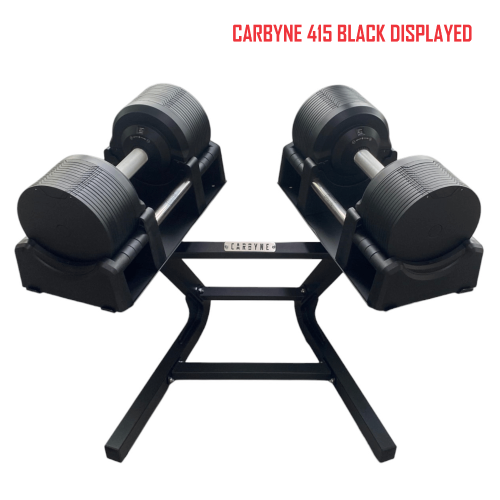 CARBYNE 415 Black Adjustable Dumbbell on Stand for Home Gym Fitness