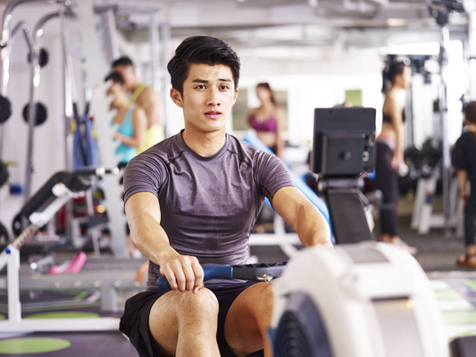 Man on a Rowing machine