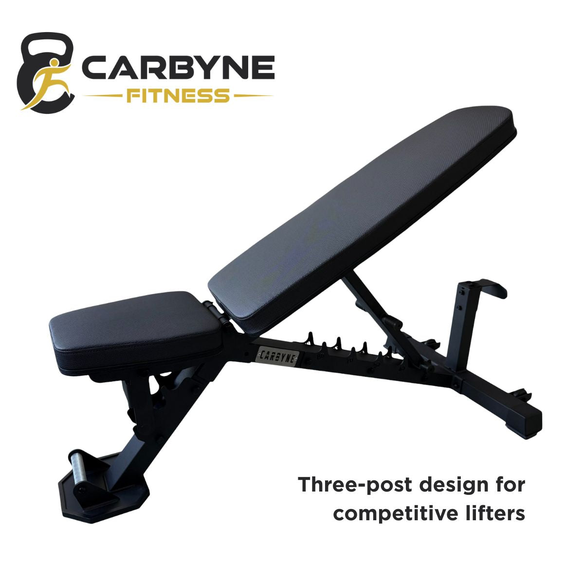 CARBYNE 30KG Commercial Bench with three-post design, perfect for gym workouts in Singapore.