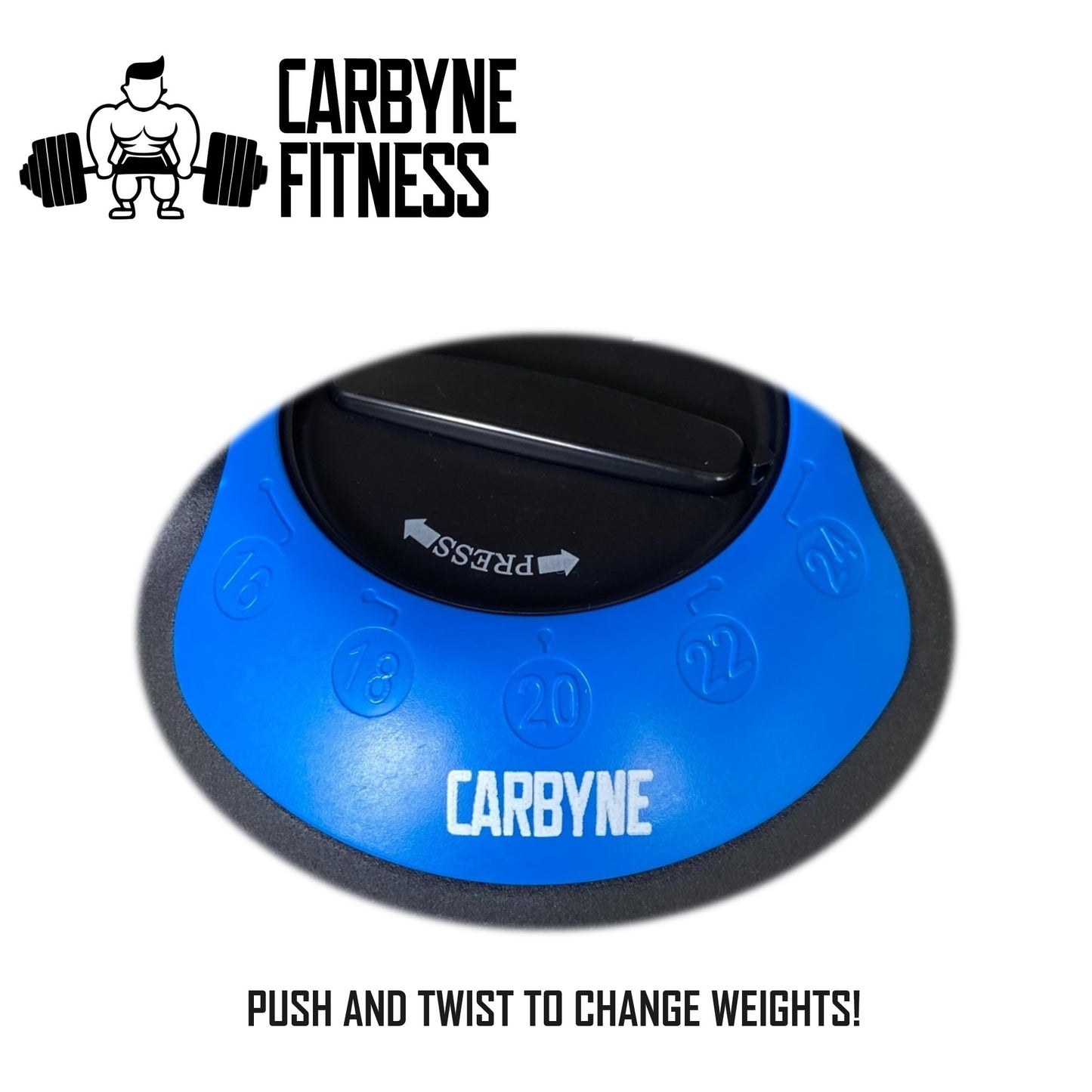 CARBYNE 16KG / 24KG Quick Adjustable Kettlebell (2kg increments from 8kg / 16kg)