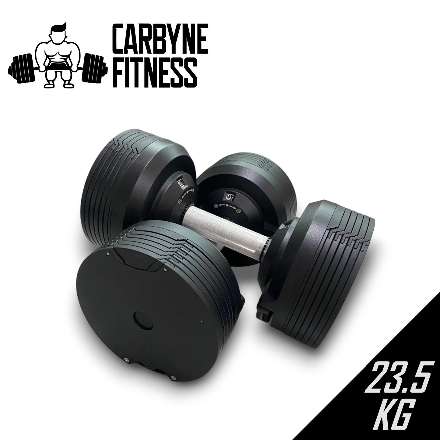 CARBYNE 415 Black Adjustable Dumbbell (1.5kg increments, from 4kg to 41.5kg)