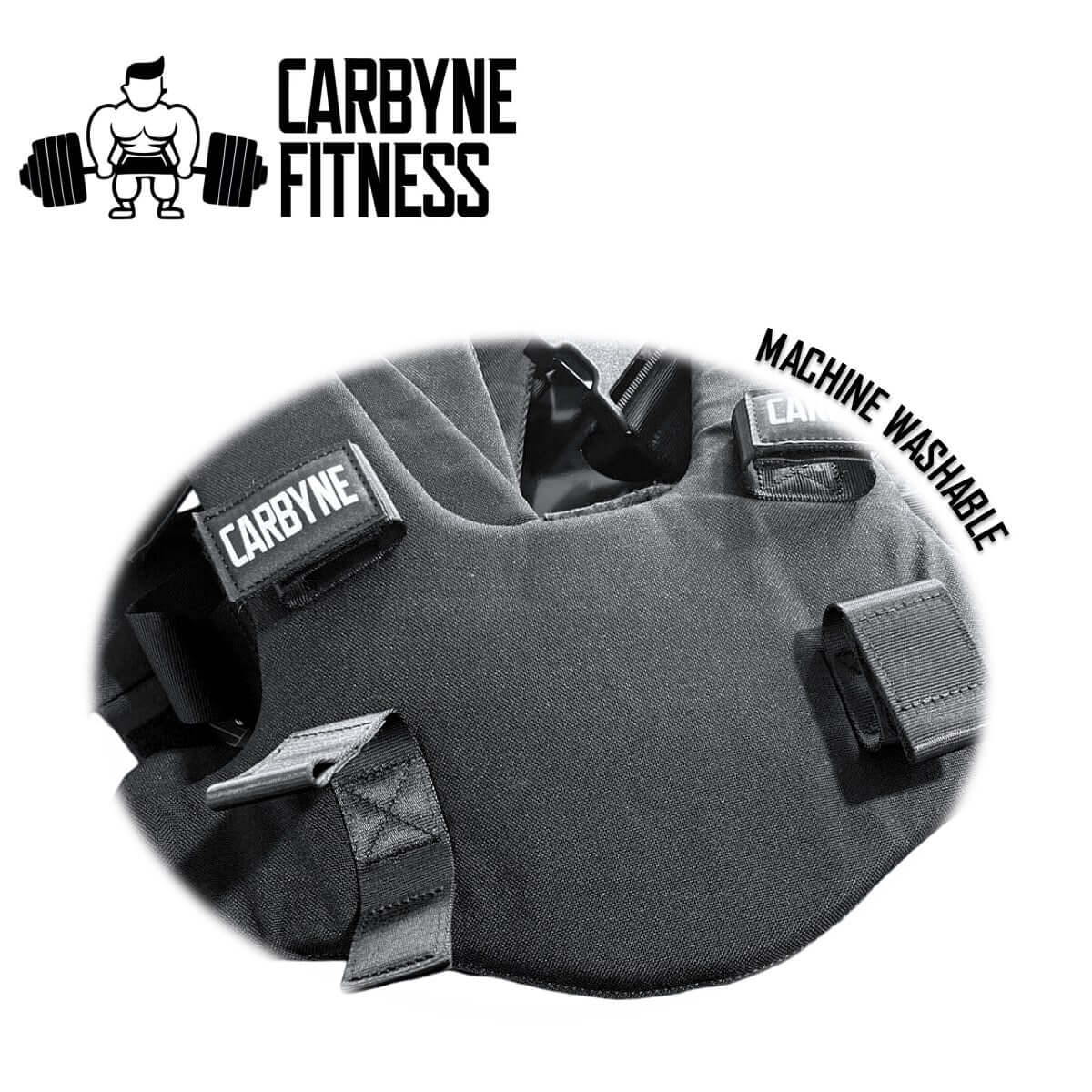 CARBYNE Plate Loaded Weight Vest, gym equipment for a customizable workout, machine washable, ideal for home gym routines.