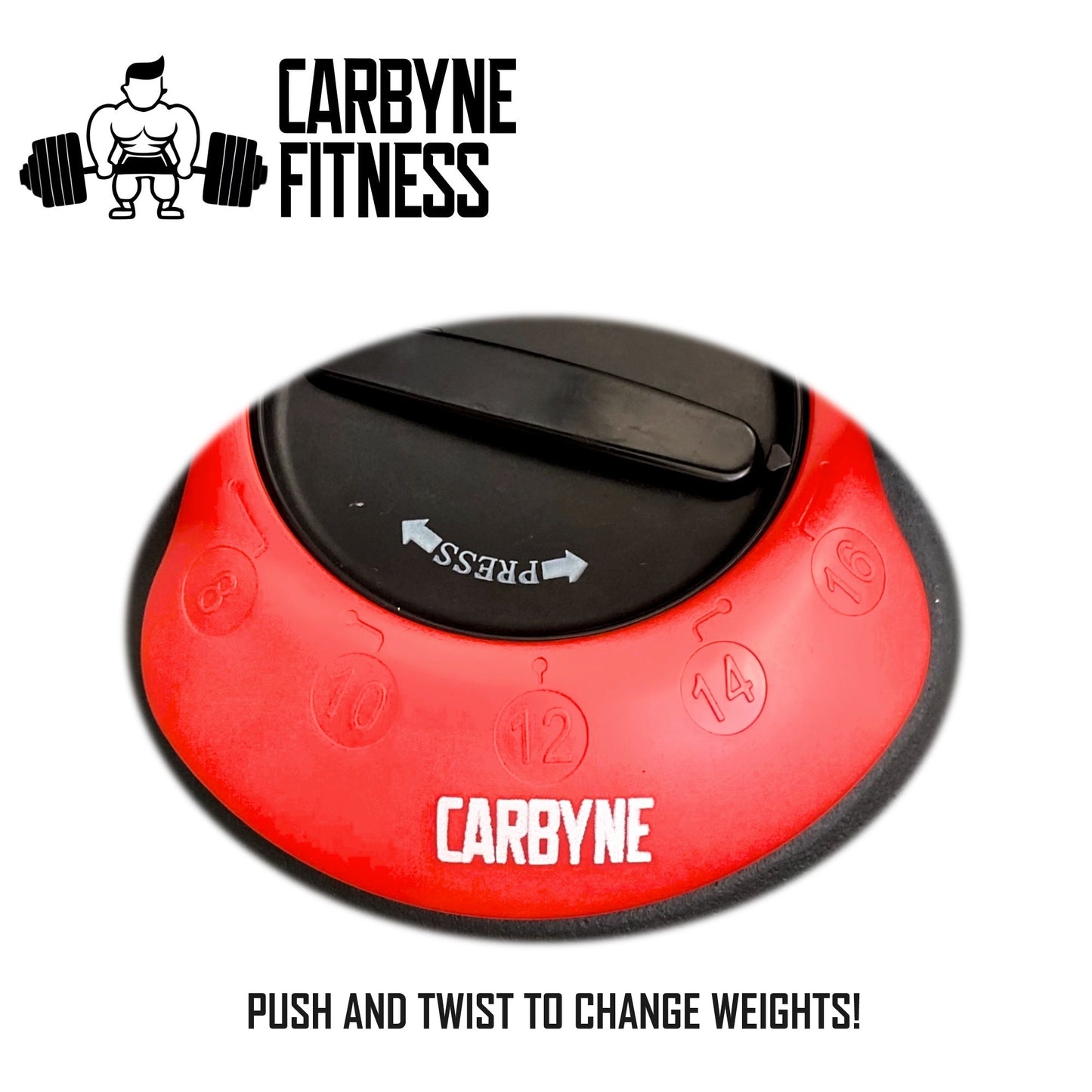 CARBYNE 16KG / 24KG Quick Adjustable Kettlebell (2kg increments from 8kg / 16kg)