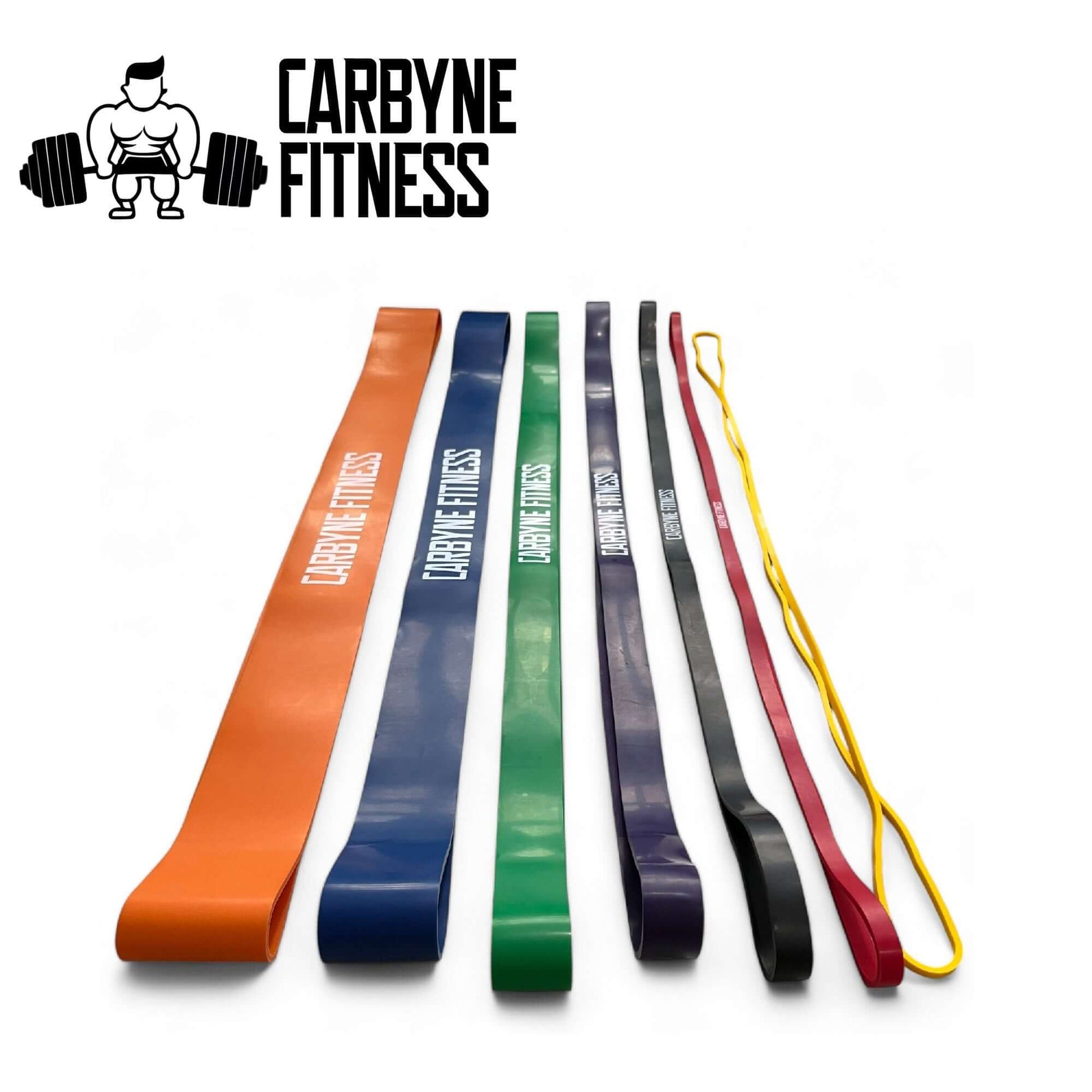 CARBYNE Resistance Bands set with 7 levels, ideal for home gym exercises, gym equipment alternative to dumbbells and kettlebells.